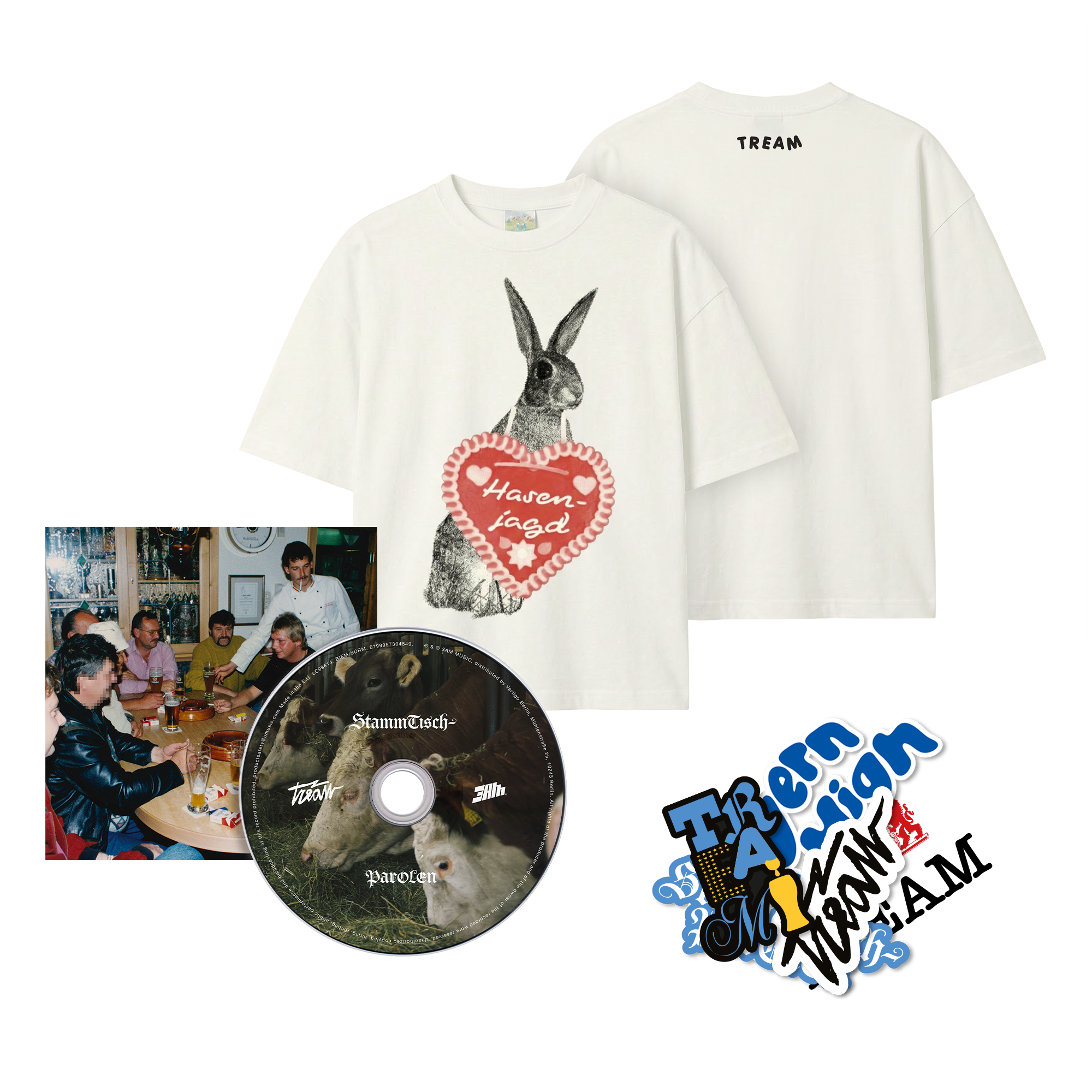 Tream STAMMTISCHPAROLEN CD + "Hasenjagd" T-Shirt + Sticker 438951