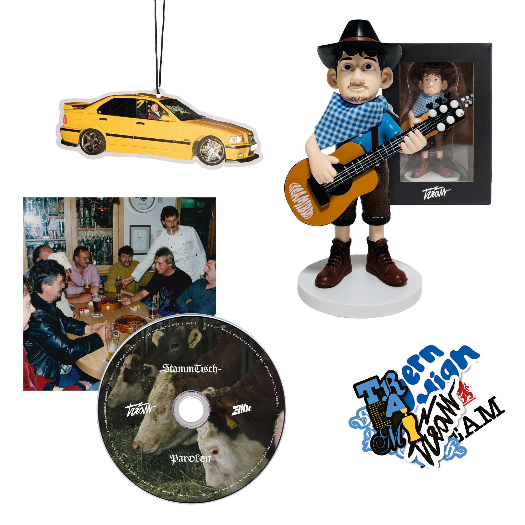 Tream STAMMTISCHPAROLEN CD + Wackelfigur + Duftbaum + Sticker 441427