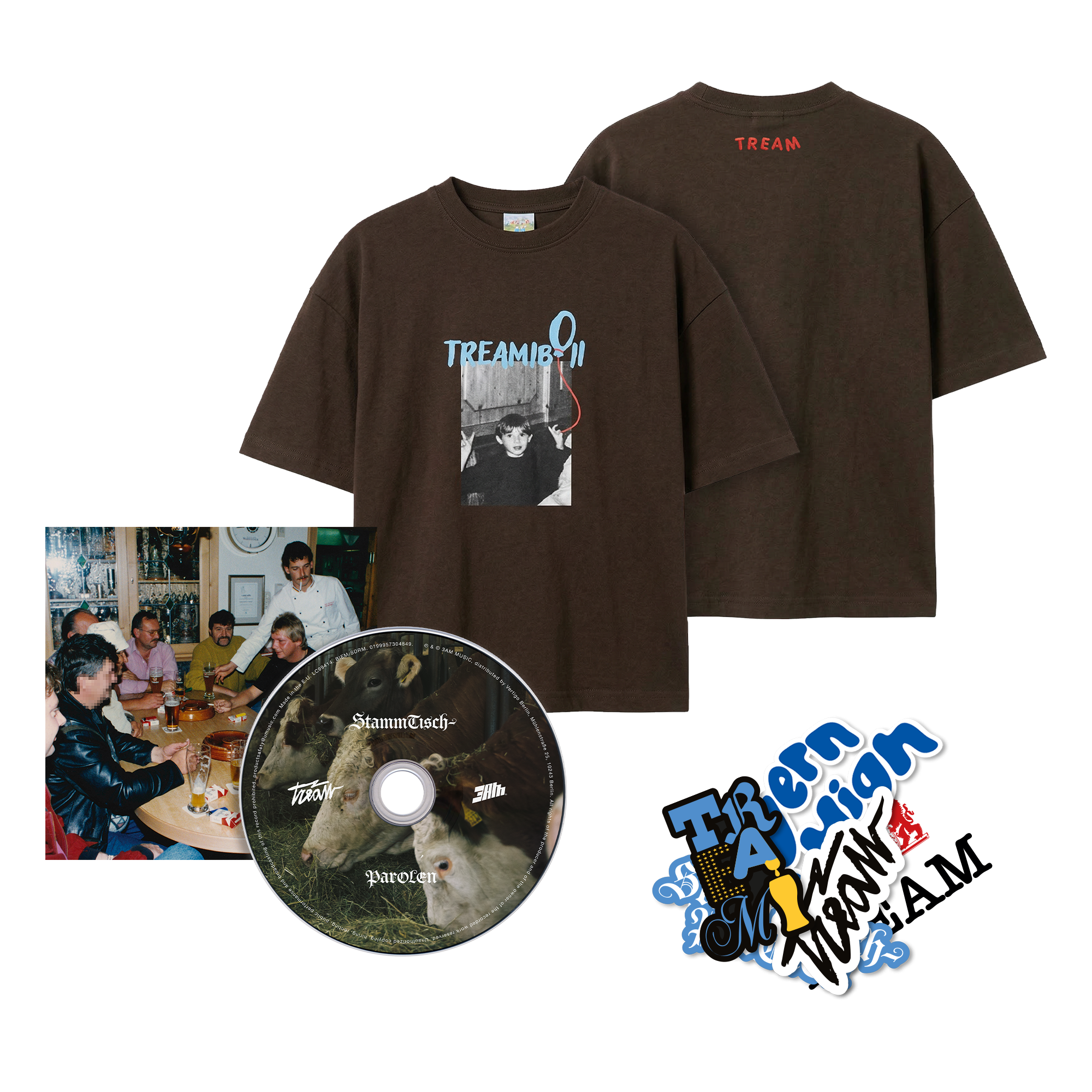 Tream STAMMTISCHPAROLEN CD + "treamiboii" Kindershirt + Sticker 438955